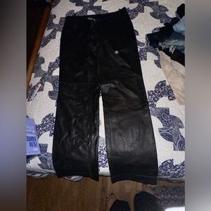 Vintage leather Nine West authentic real leather black pants. Size 14